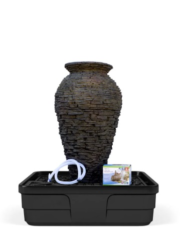 Medium Stacked Slate Urn Landscape Fountain Kit BB